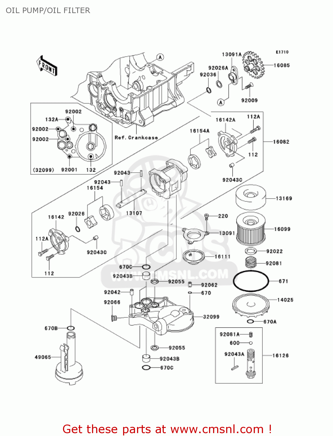 OIL PUMP/OIL FILTER ZX1200C2 ZZR1200 2003 USA CALIFORNIA CANADA