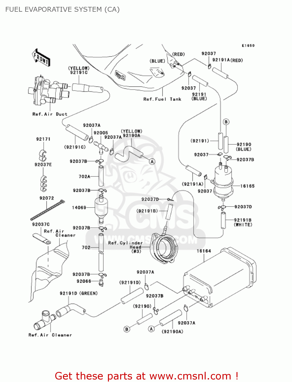 FUEL EVAPORATIVE SYSTEM (CA) ZX1200C2 ZZR1200 2003 USA CALIFORNIA CANADA