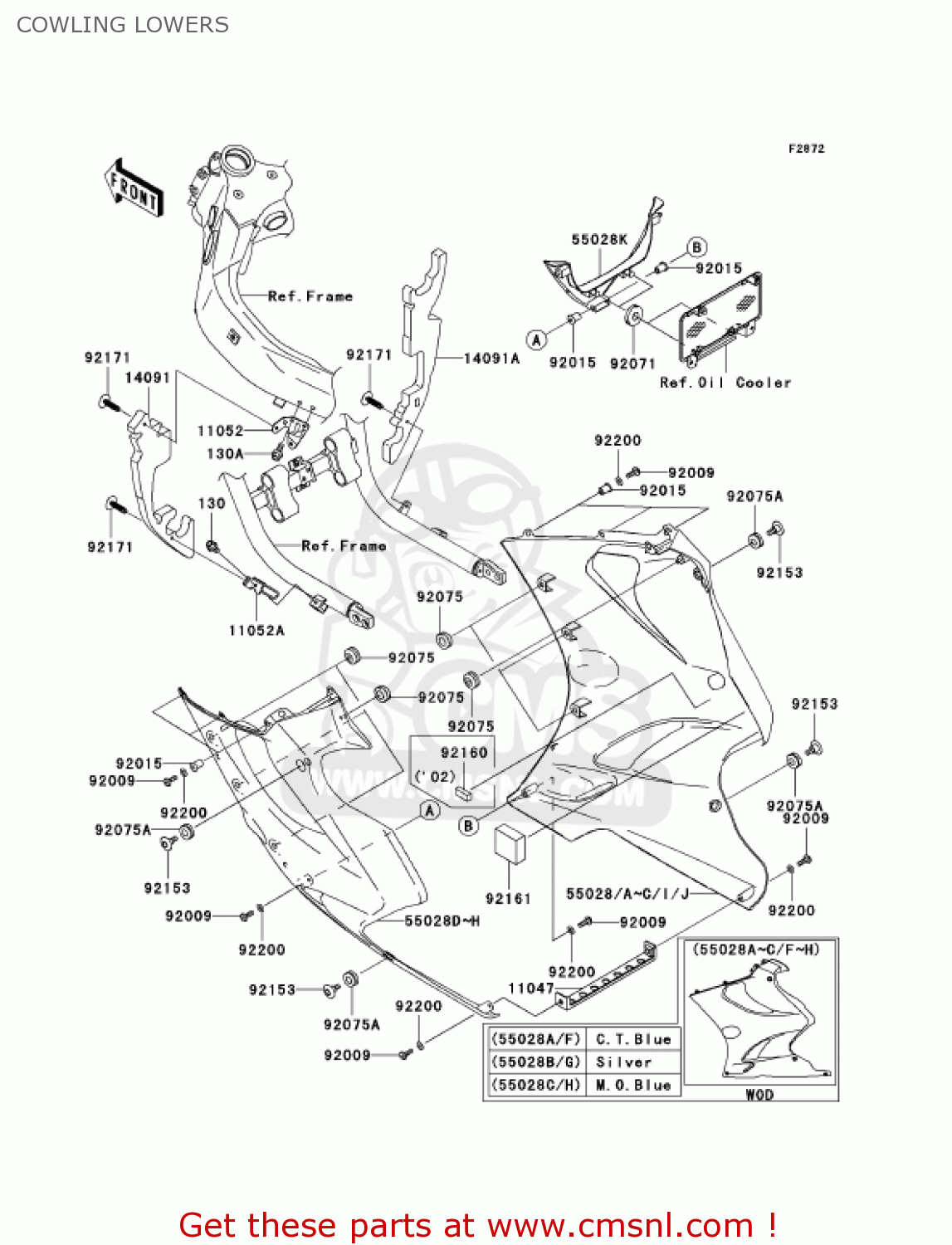 COWLING LOWERS ZX1200C2 ZZR1200 2003 USA CALIFORNIA CANADA