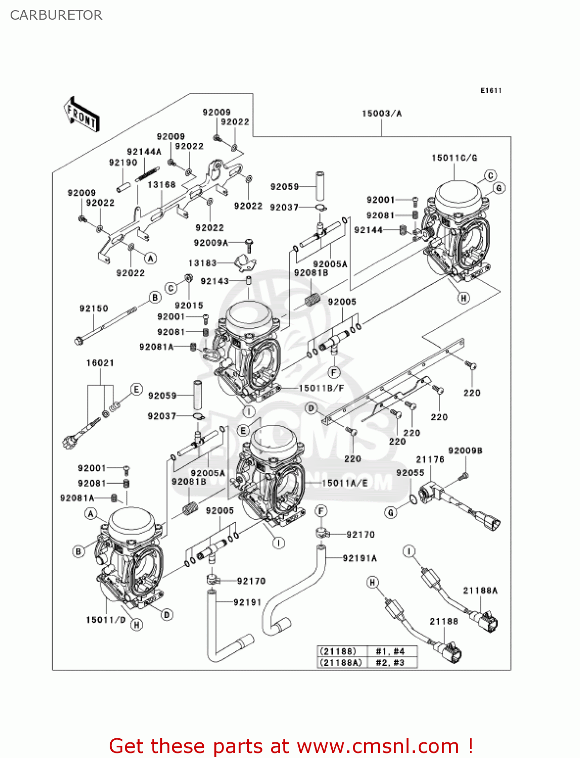 CARBURETOR ZX1200C2 ZZR1200 2003 USA CALIFORNIA CANADA