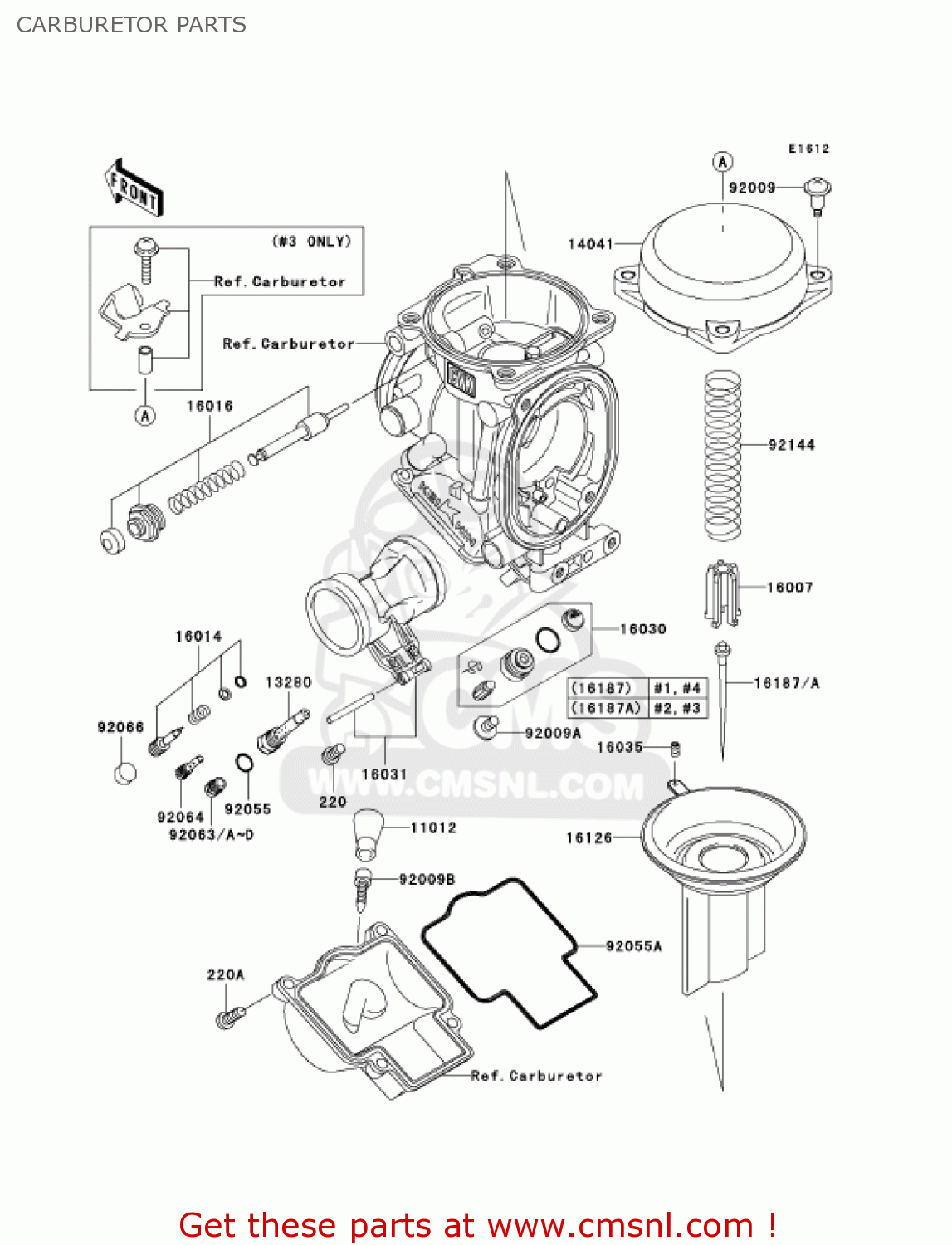 CARBURETOR PARTS ZX1200C2 ZZR1200 2003 USA CALIFORNIA CANADA