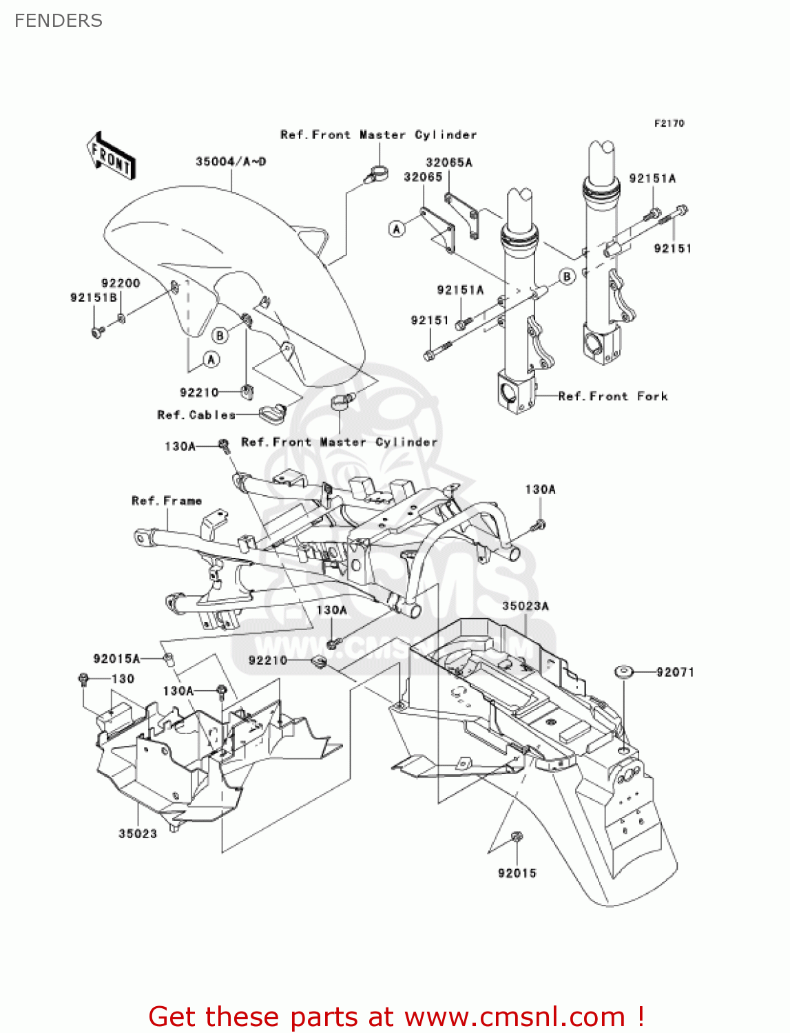FENDERS ZX1200C2 ZZR1200 2003 USA CALIFORNIA CANADA