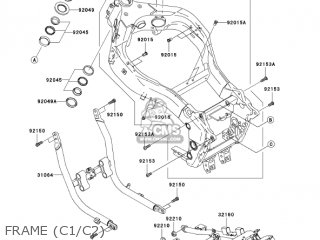 FRAME (C1/C2) - ZX1200C2 ZZR1200 2003 USA CALIFORNIA CANADA