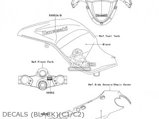 DECALS (BLACK)(C1/C2) - ZX1200C2 ZZR1200 2003 USA CALIFORNIA CANADA