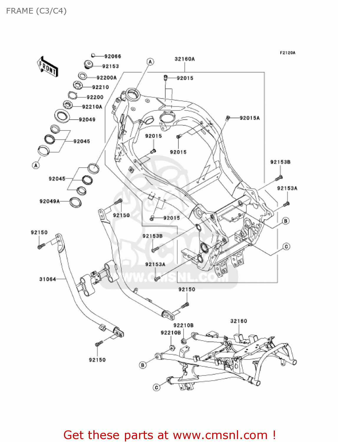 FRAME (C3/C4) ZX1200C3 ZZR1200 2004 USA CALIFORNIA CANADA