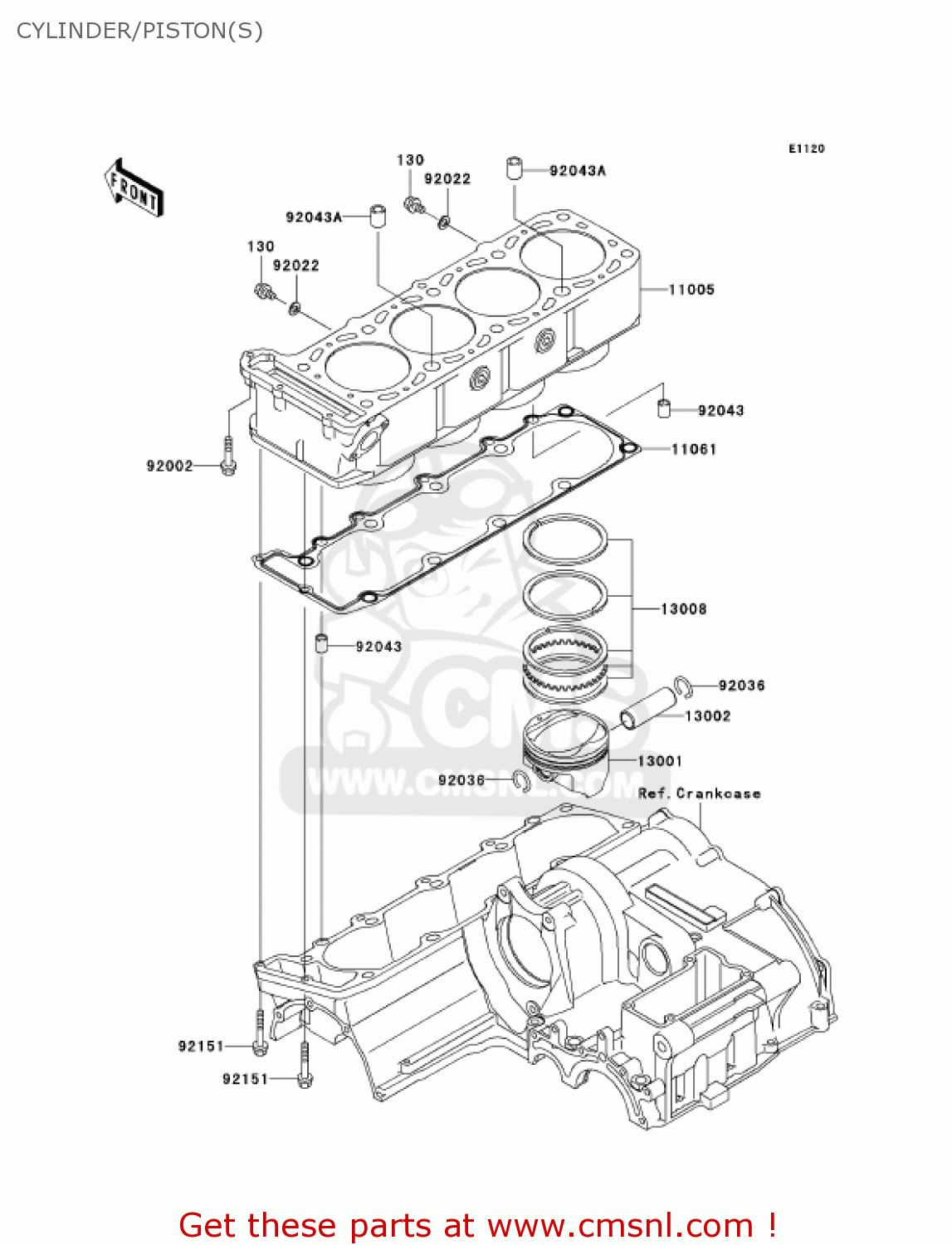 CYLINDER/PISTON(S) ZX1200C3 ZZR1200 2004 USA CALIFORNIA CANADA