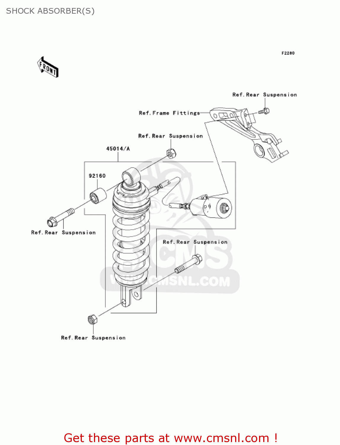 SHOCK ABSORBER(S) ZX1200C3 ZZR1200 2004 USA CALIFORNIA CANADA