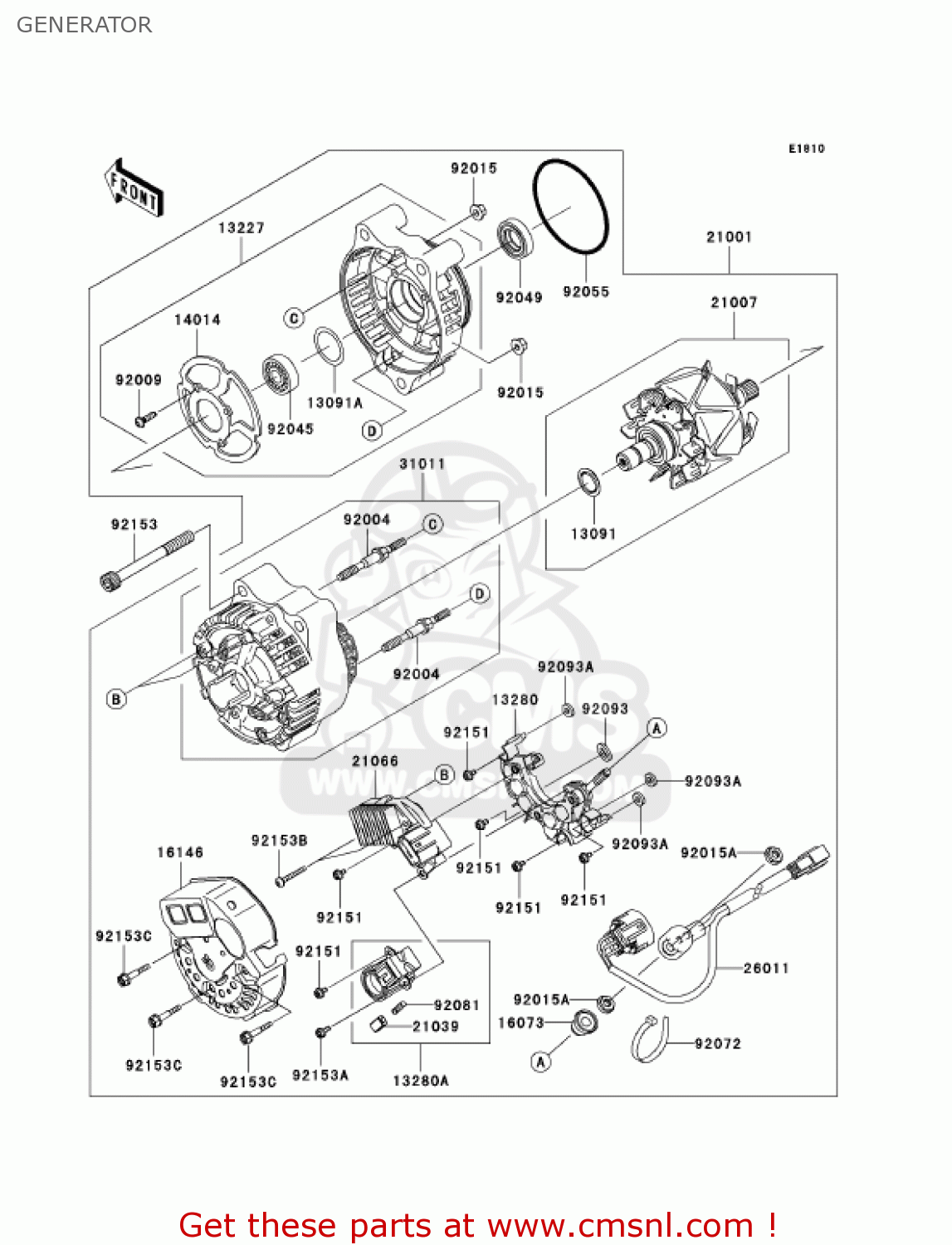 GENERATOR ZX1200C3 ZZR1200 2004 USA CALIFORNIA CANADA