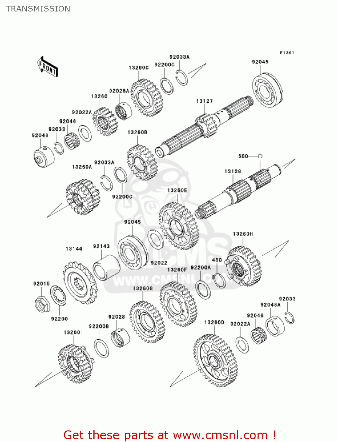 TRANSMISSION ZX1200C3 ZZR1200 2004 USA CALIFORNIA CANADA