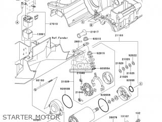 STARTER MOTOR - ZX1200C3 ZZR1200 2004 USA CALIFORNIA CANADA