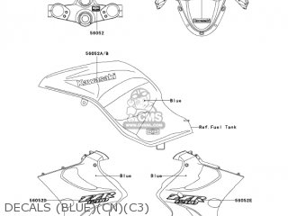 DECALS (BLUE)(CN)(C3) - ZX1200C3 ZZR1200 2004 USA CALIFORNIA CANADA