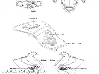 DECALS (SILVER)(C3) - ZX1200C3 ZZR1200 2004 USA CALIFORNIA CANADA