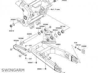 SWINGARM - ZX1200C3 ZZR1200 2004 USA CALIFORNIA CANADA