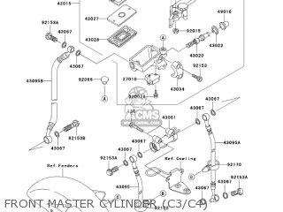 FRONT MASTER CYLINDER (C3/C4) - ZX1200C3 ZZR1200 2004 USA CALIFORNIA CANADA