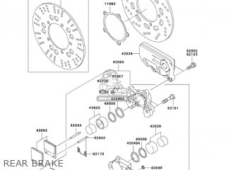 REAR BRAKE - ZX1200C3 ZZR1200 2004 USA CALIFORNIA CANADA