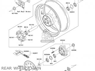 REAR WHEEL/CHAIN - ZX1200C3 ZZR1200 2004 USA CALIFORNIA CANADA