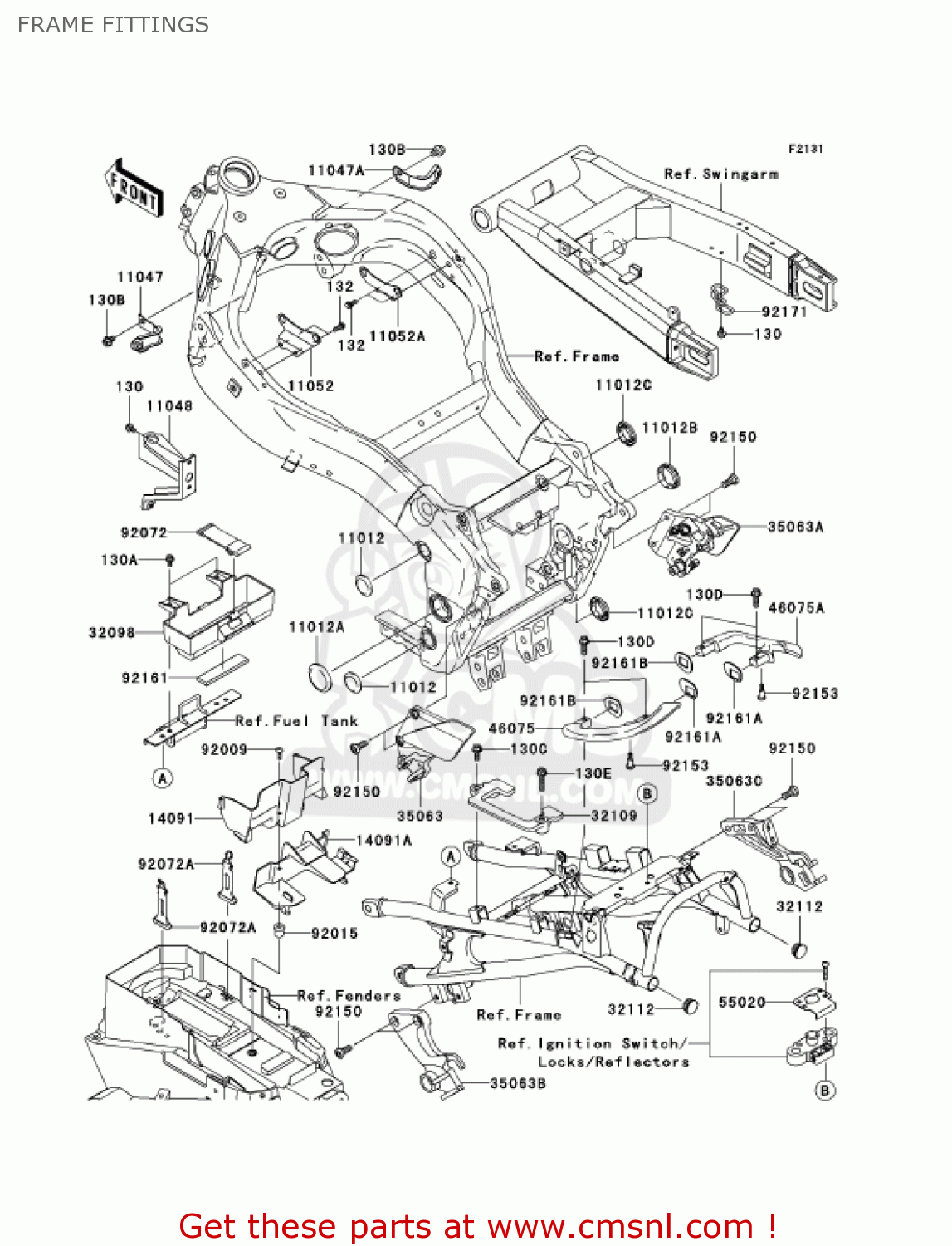 FRAME FITTINGS ZX1200C4 ZZR1200 2005 USA CALIFORNIA CANADA