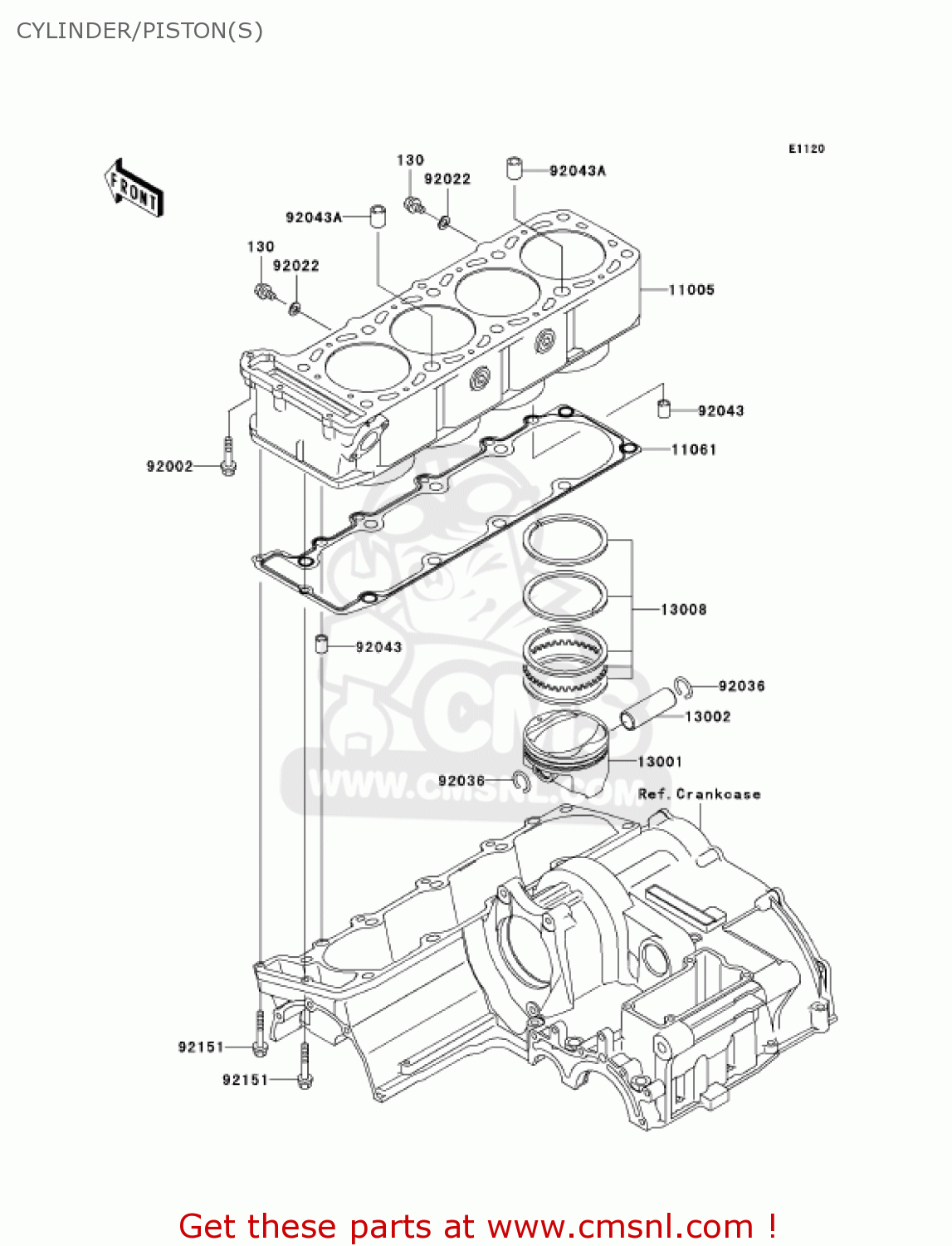 CYLINDER/PISTON(S) ZX1200C4 ZZR1200 2005 USA CALIFORNIA CANADA