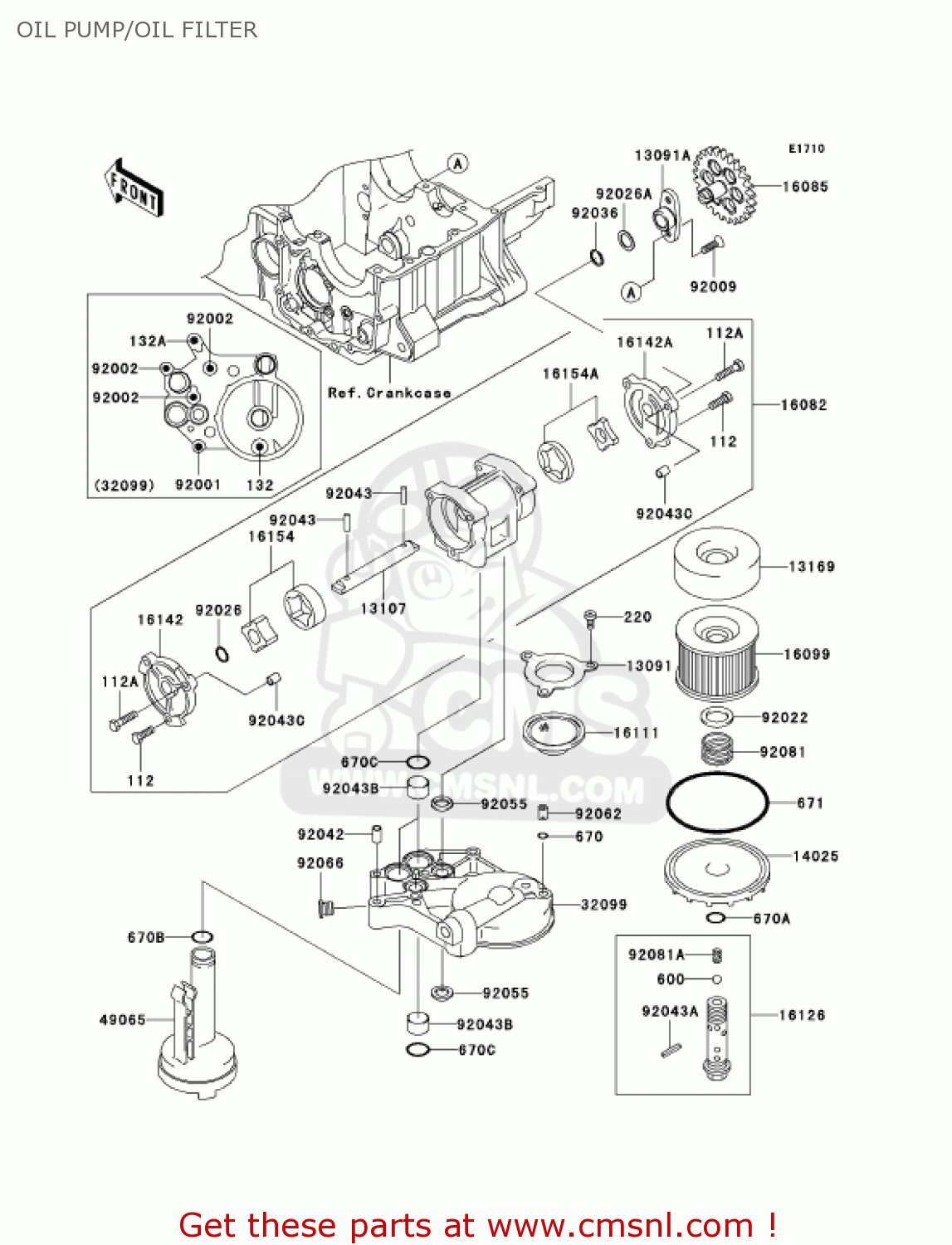 OIL PUMP/OIL FILTER ZX1200C4 ZZR1200 2005 USA CALIFORNIA CANADA