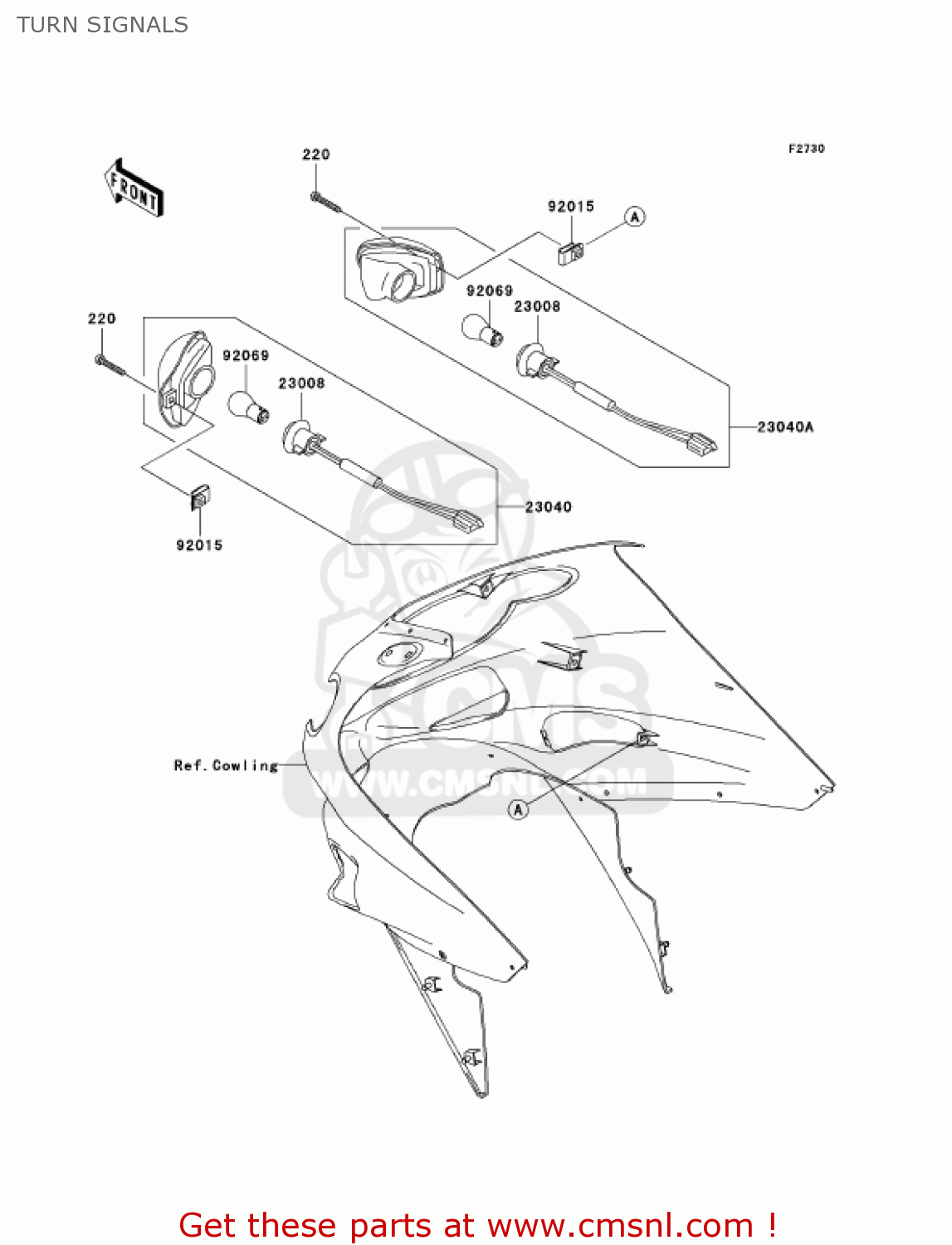 TURN SIGNALS ZX1200C4 ZZR1200 2005 USA CALIFORNIA CANADA