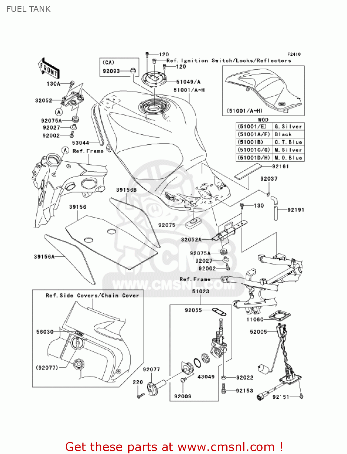 FUEL TANK ZX1200C4 ZZR1200 2005 USA CALIFORNIA CANADA