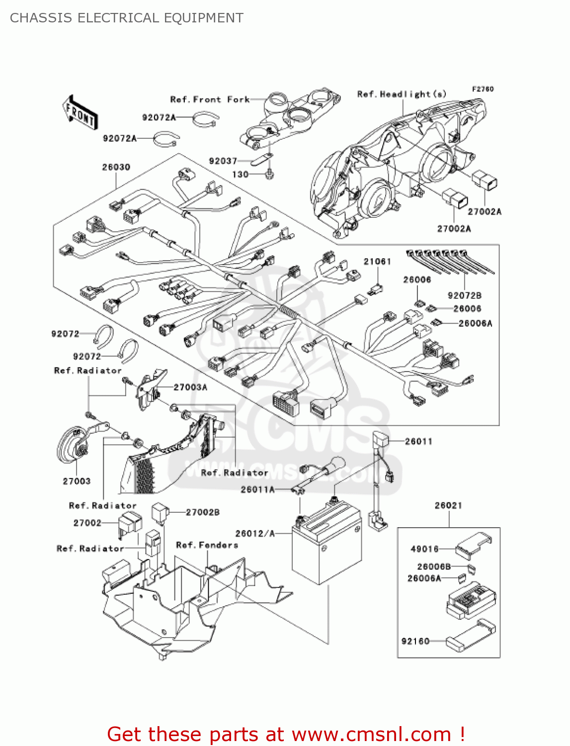 CHASSIS ELECTRICAL EQUIPMENT ZX1200C4 ZZR1200 2005 USA CALIFORNIA CANADA