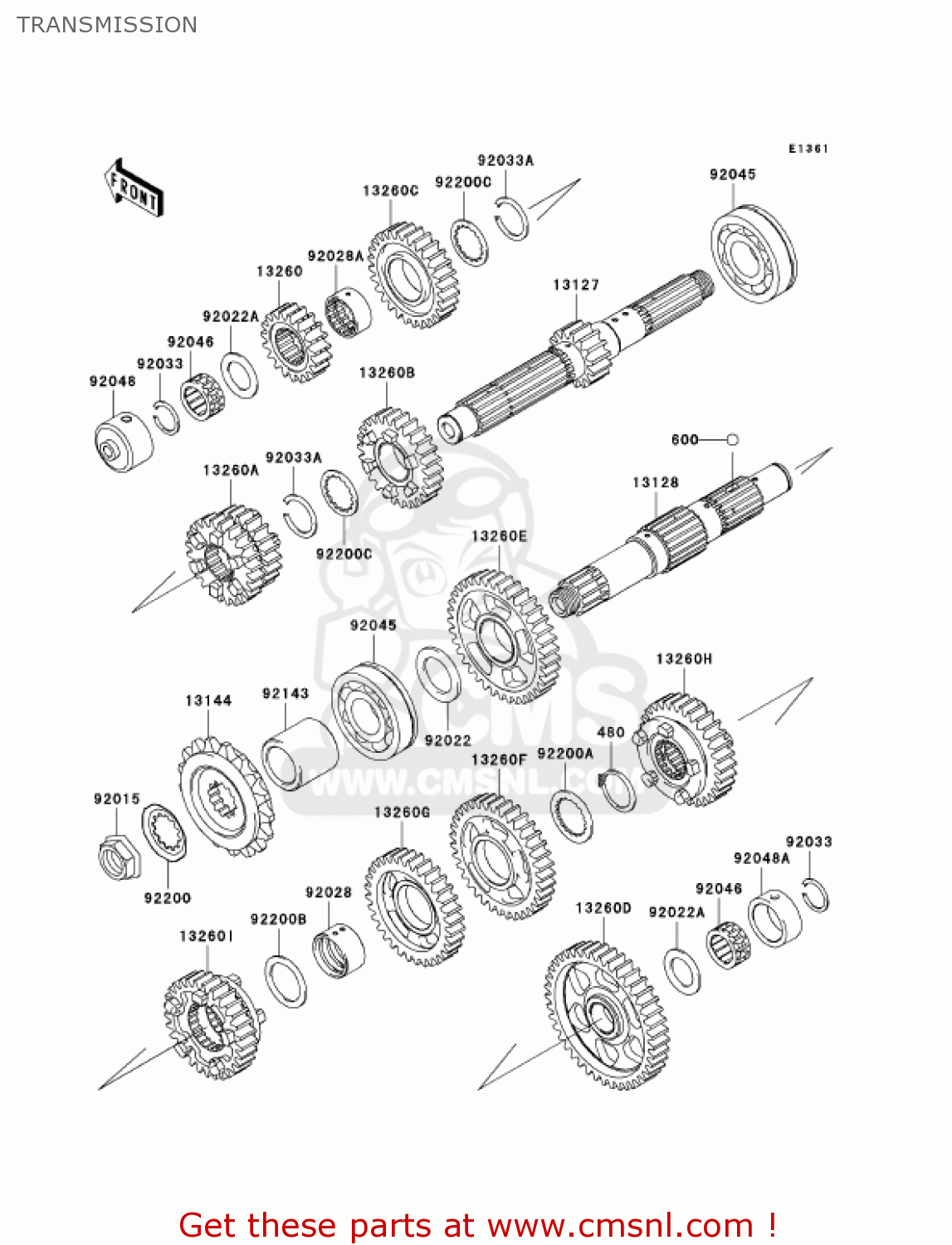 TRANSMISSION ZX1200C4 ZZR1200 2005 USA CALIFORNIA CANADA