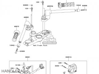 HANDLEBAR - ZX1200C4 ZZR1200 2005 USA CALIFORNIA CANADA