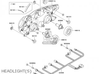 HEADLIGHT(S) - ZX1200C4 ZZR1200 2005 USA CALIFORNIA CANADA