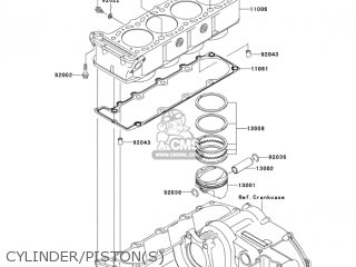 CYLINDER/PISTON(S) - ZX1200C4 ZZR1200 2005 USA CALIFORNIA CANADA