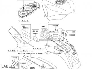 LABELS - ZX1200C4 ZZR1200 2005 USA CALIFORNIA CANADA