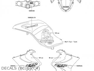 DECALS (BLUE)(C4) - ZX1200C4 ZZR1200 2005 USA CALIFORNIA CANADA