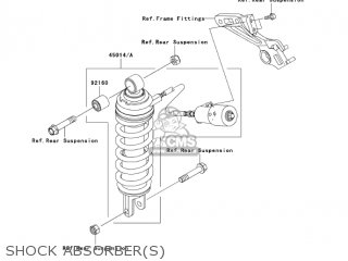 SHOCK ABSORBER(S) - ZX1200C4 ZZR1200 2005 USA CALIFORNIA CANADA