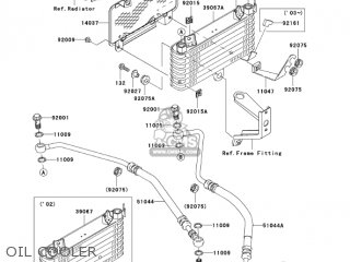 OIL COOLER - ZX1200C4 ZZR1200 2005 USA CALIFORNIA CANADA