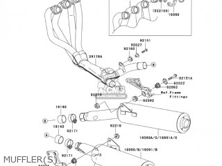 MUFFLER(S) - ZX1200C4 ZZR1200 2005 USA CALIFORNIA CANADA