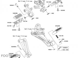FOOTRESTS - ZX1200C4 ZZR1200 2005 USA CALIFORNIA CANADA