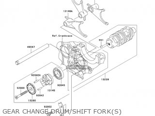 GEAR CHANGE DRUM/SHIFT FORK(S) - ZX1200C4 ZZR1200 2005 USA CALIFORNIA CANADA