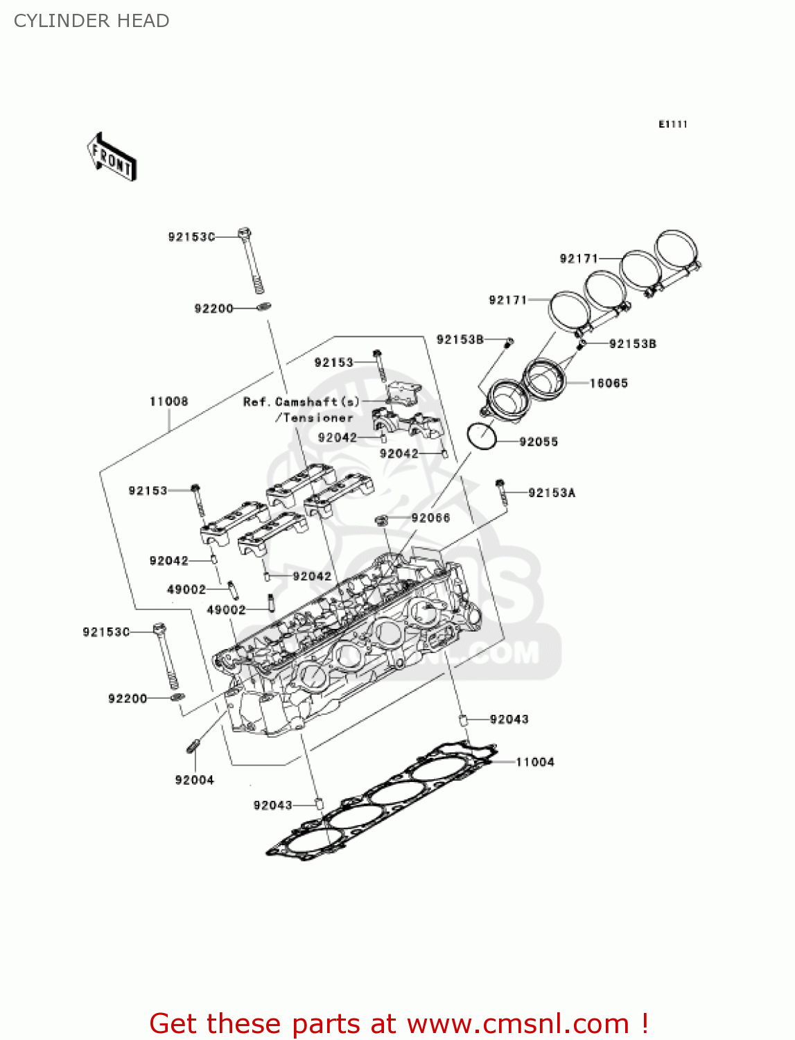 CYLINDER HEAD ZX1400A6F NINJA ZX14 2006 USA CALIFORNIA CANADA