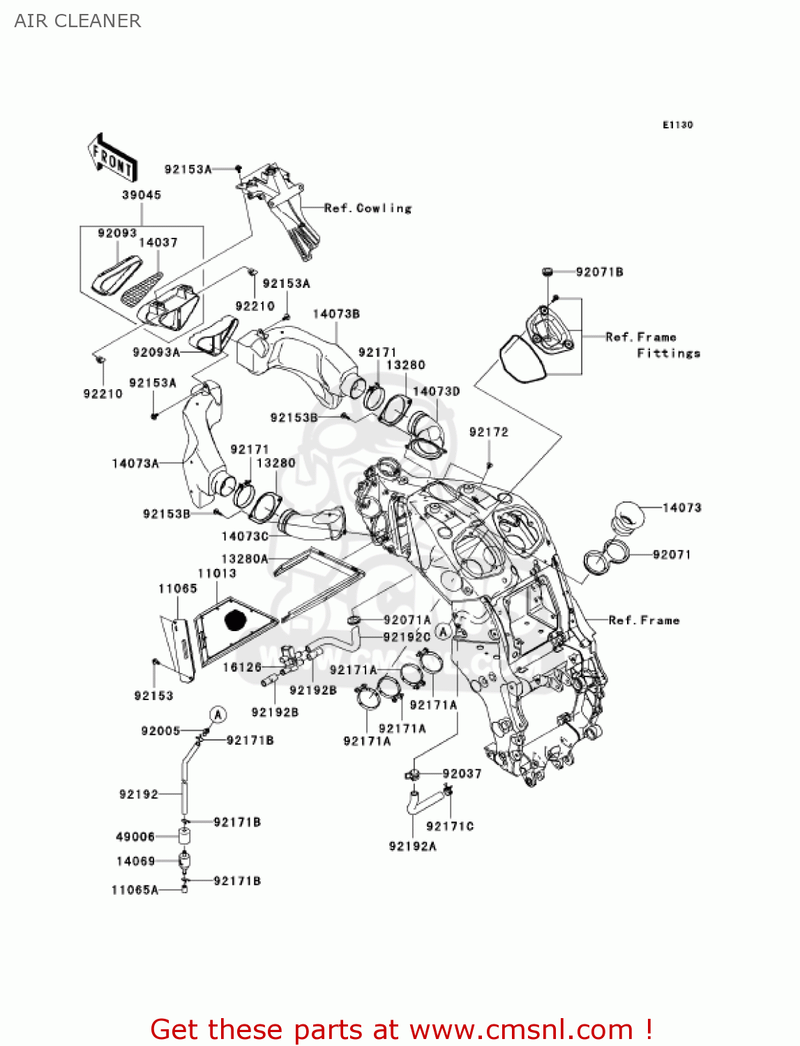 AIR CLEANER ZX1400A6F NINJA ZX14 2006 USA CALIFORNIA CANADA