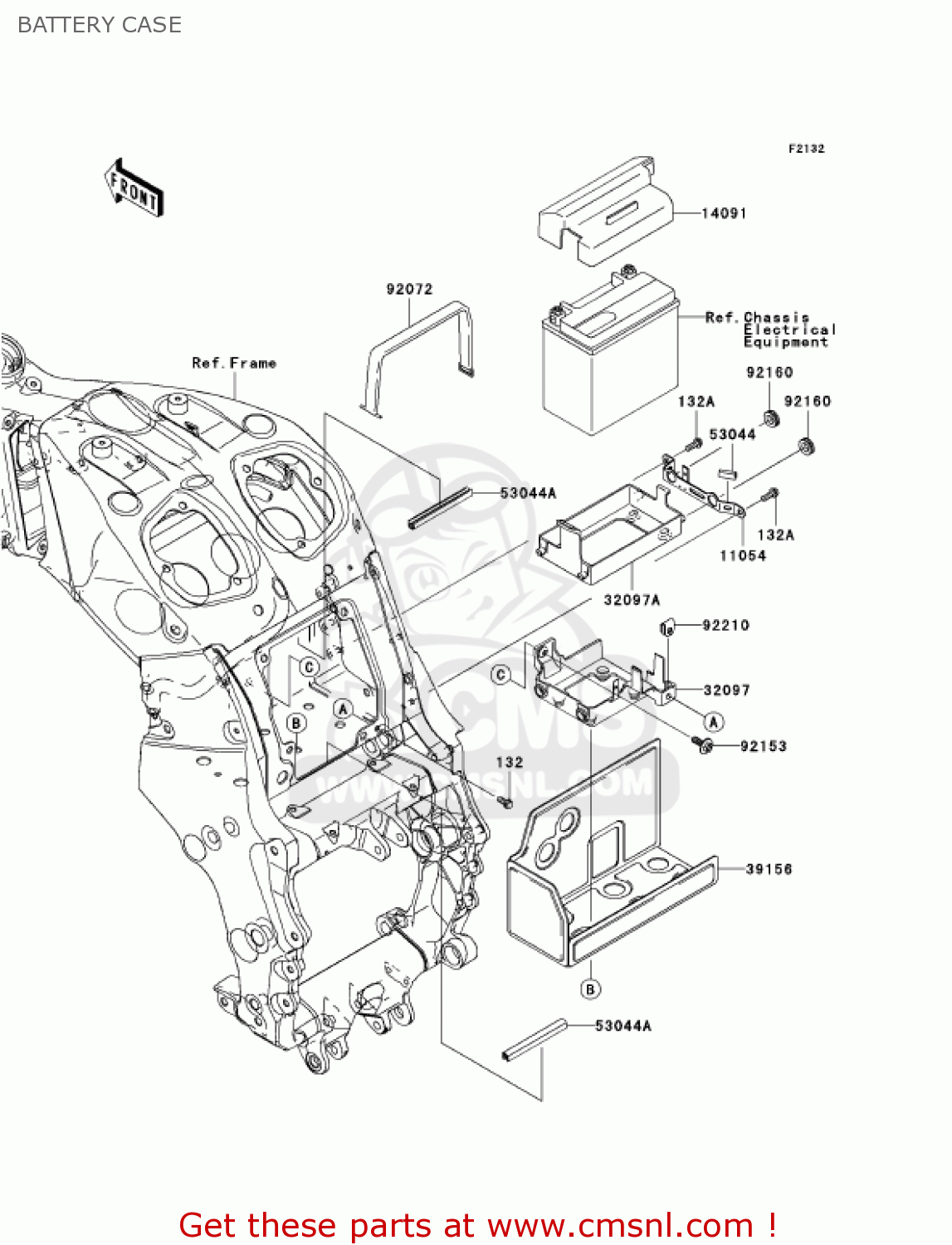 BATTERY CASE ZX1400A6F NINJA ZX14 2006 USA CALIFORNIA CANADA