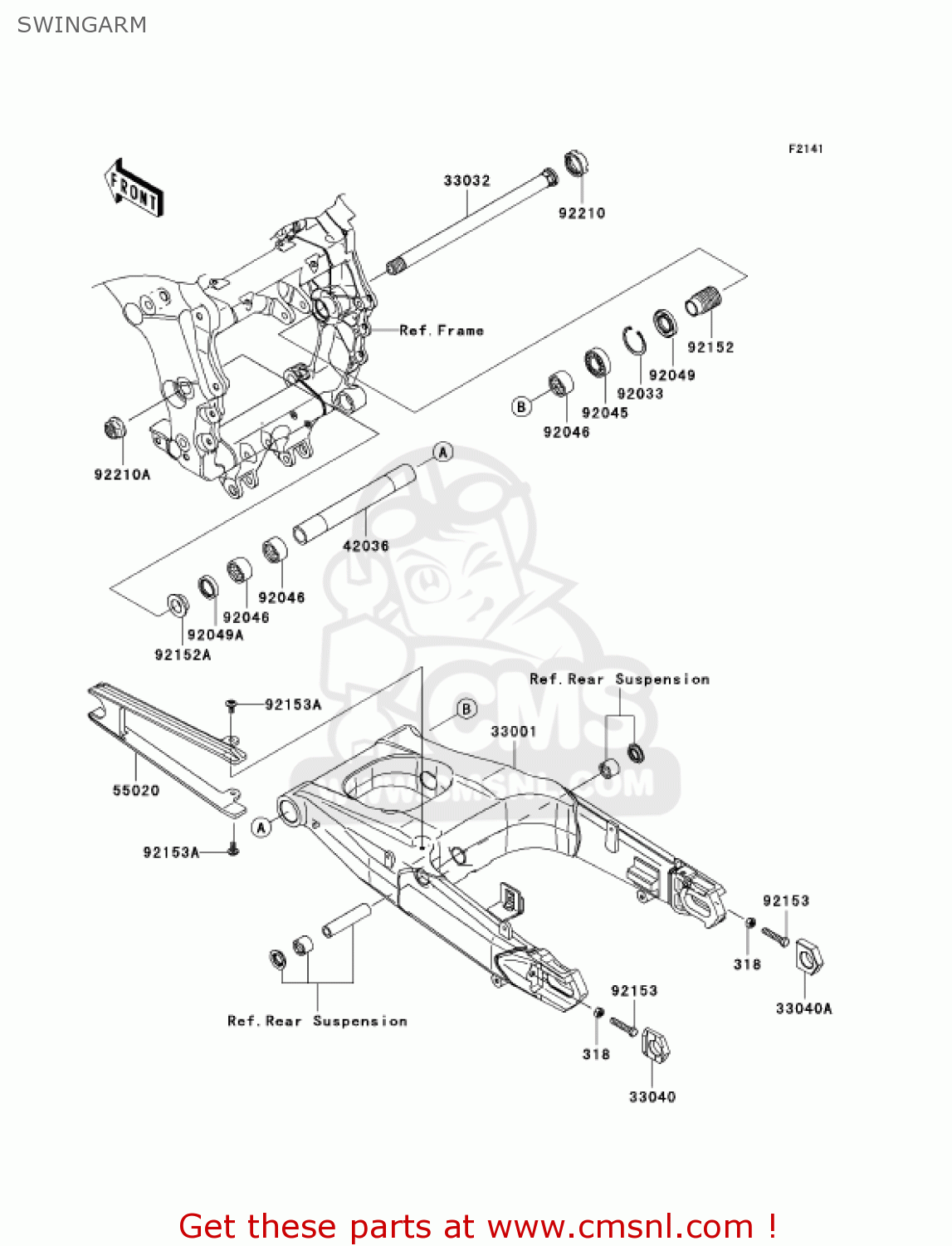SWINGARM ZX1400A6F NINJA ZX14 2006 USA CALIFORNIA CANADA