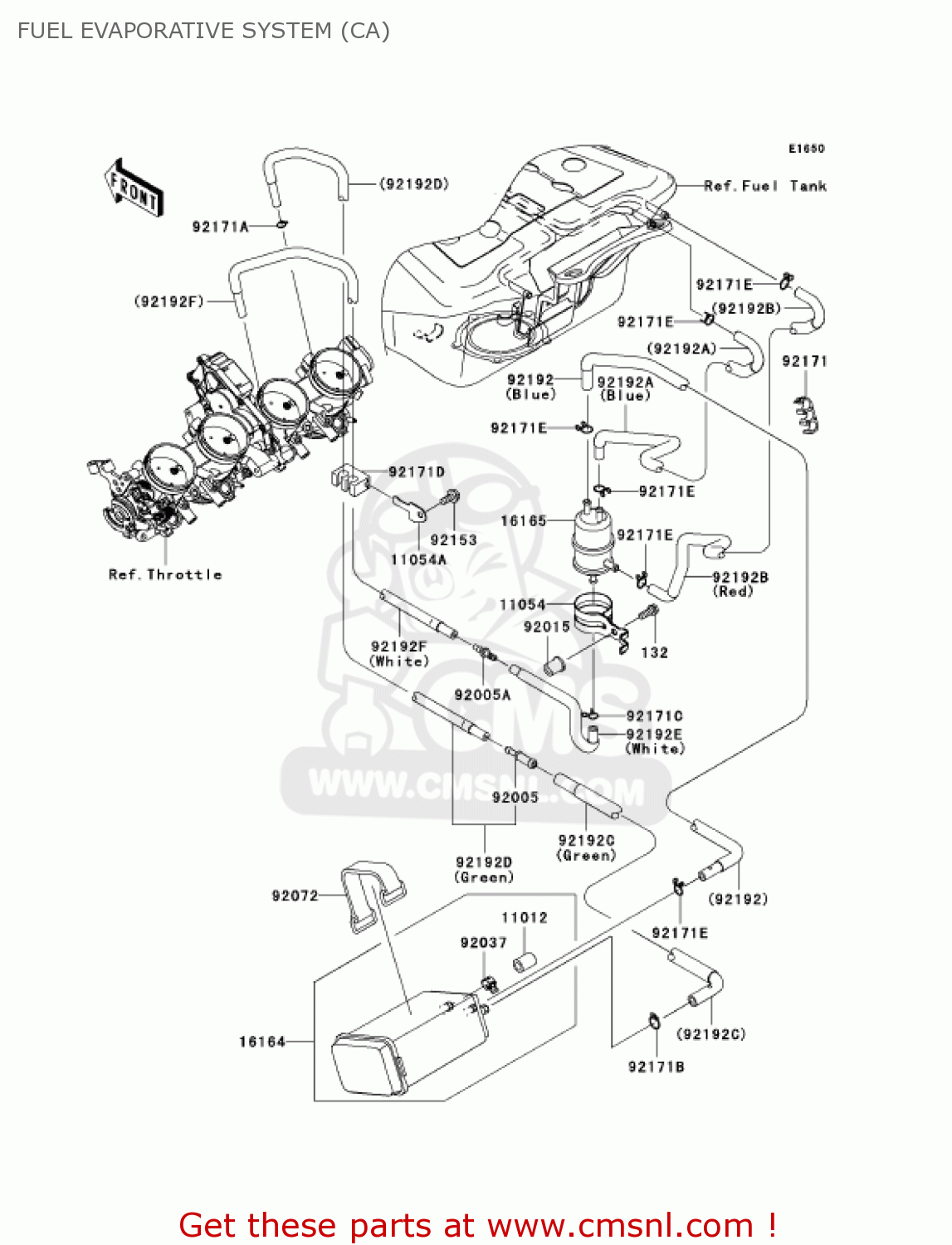 FUEL EVAPORATIVE SYSTEM (CA) ZX1400A6F NINJA ZX14 2006 USA CALIFORNIA CANADA