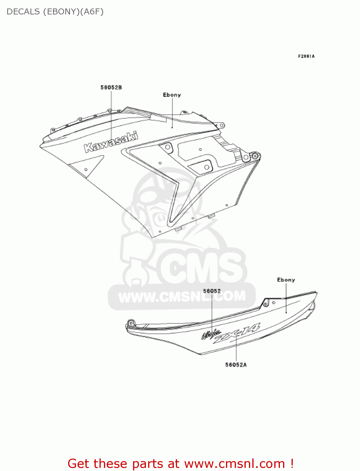 DECALS (EBONY)(A6F) ZX1400A6F NINJA ZX14 2006 USA CALIFORNIA CANADA