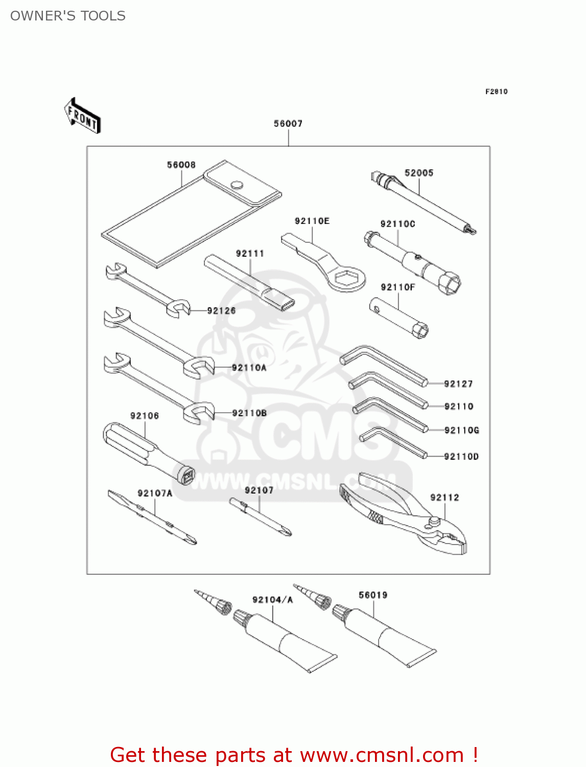 OWNER'S TOOLS ZX1400A6F NINJA ZX14 2006 USA CALIFORNIA CANADA