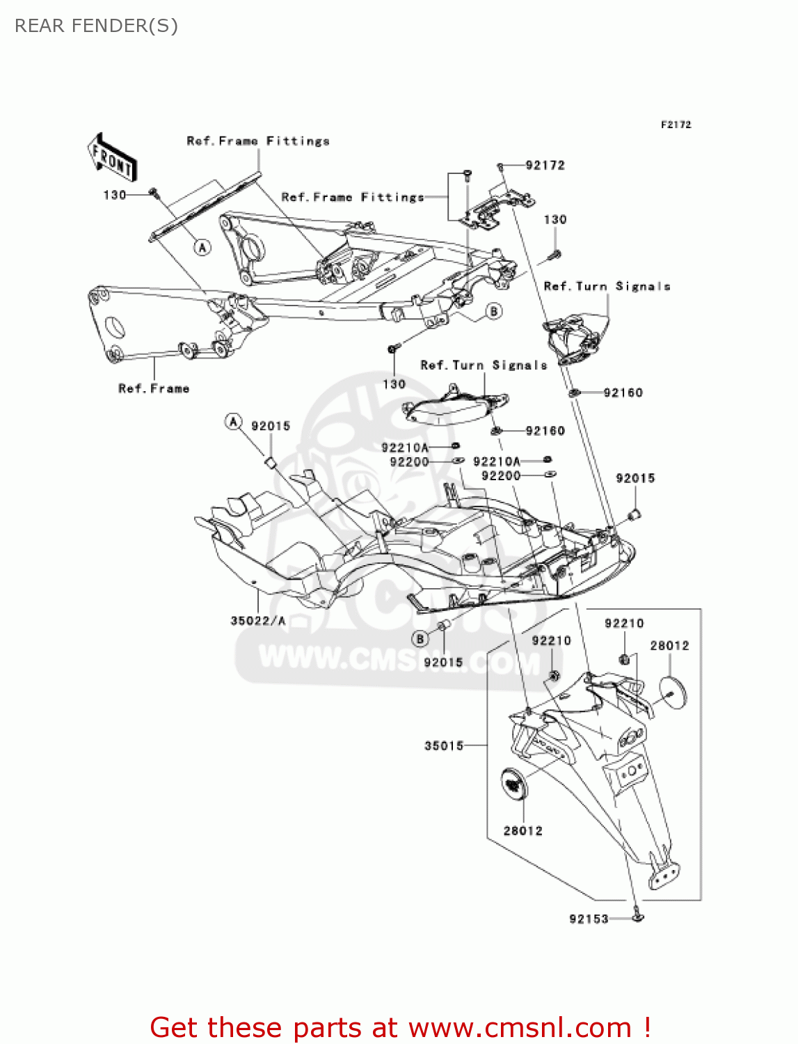 REAR FENDER(S) ZX1400A6F NINJA ZX14 2006 USA CALIFORNIA CANADA