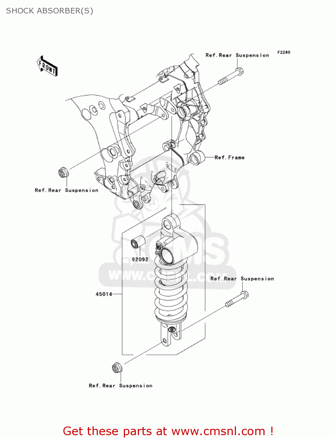 SHOCK ABSORBER(S) ZX1400A6F NINJA ZX14 2006 USA CALIFORNIA CANADA