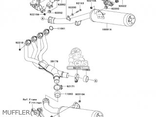 MUFFLER(S) - ZX1400A6F NINJA ZX14 2006 USA CALIFORNIA CANADA