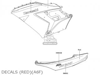 DECALS (RED)(A6F) - ZX1400A6F NINJA ZX14 2006 USA CALIFORNIA CANADA
