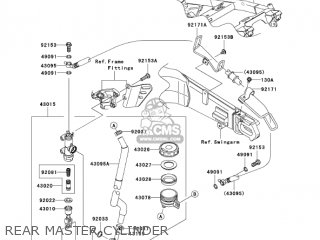 REAR MASTER CYLINDER - ZX1400A6F NINJA ZX14 2006 USA CALIFORNIA CANADA