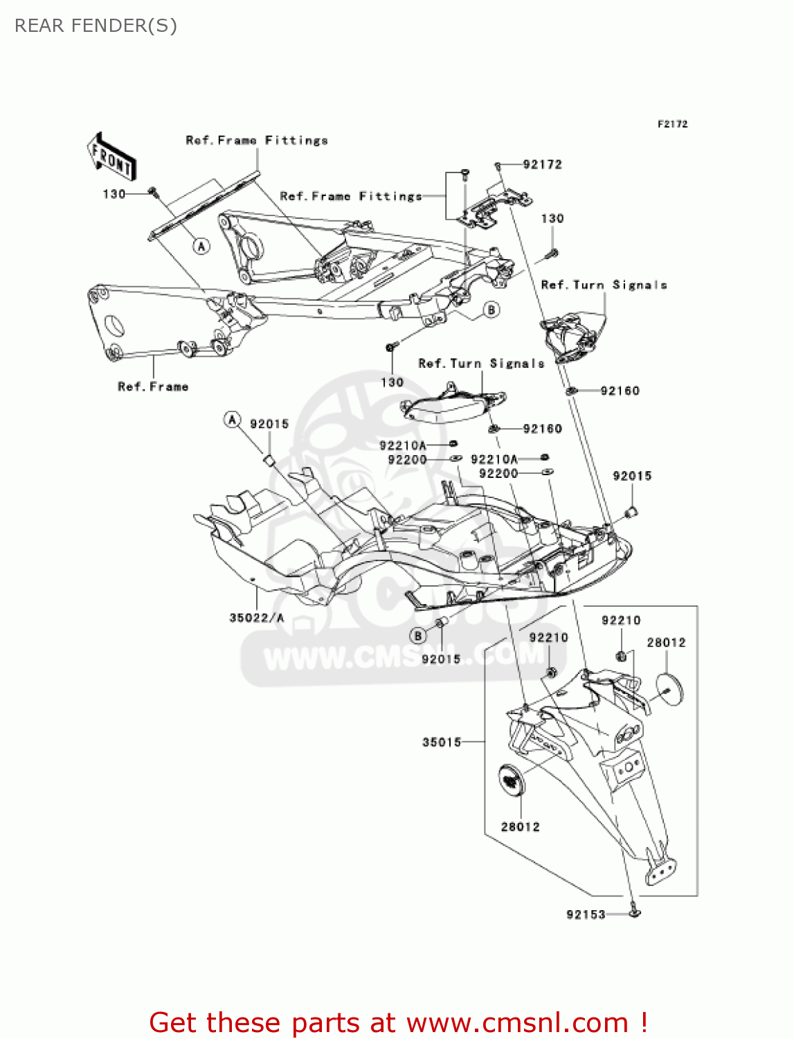 REAR FENDER(S) ZX1400A7F NINJA ZX14 2007 USA CALIFORNIA CANADA